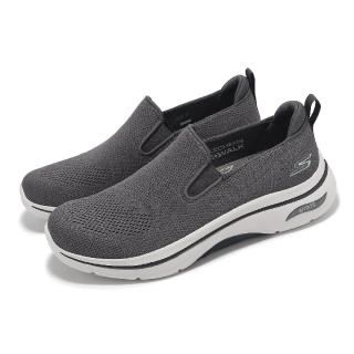 【SKECHERS】休閒鞋 Go Walk Arch Fit 2.0-Melodious 1 男鞋 灰白 高回彈 健走鞋(216518-GRY)