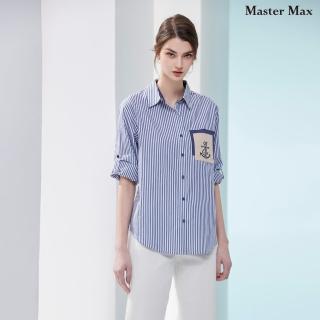 【Master Max】100%純棉直條長袖休閒襯衫(8417021)