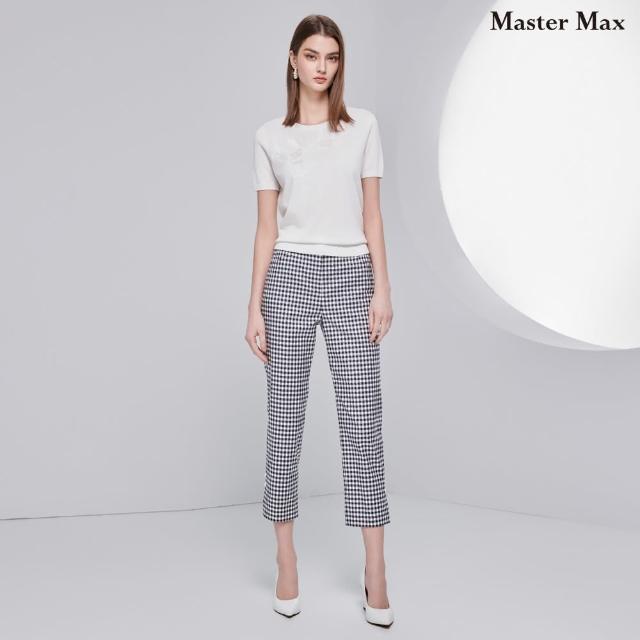 【Master Max】經典格紋單釦九分休閒長褲(8413001)
