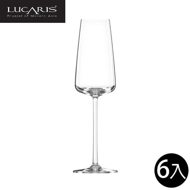 【LUCARIS】無鉛水晶香檳杯 295ml 6入組 Muse系列(香檳杯 氣泡酒杯 無鉛水晶玻璃)