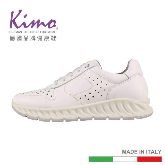 【Kimo】義大利圓孔牛皮休閒鞋(清新白 5571601405)