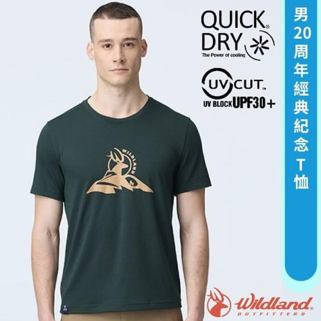 【Wildland 荒野】男 20周年經典紀念T恤.休閒機能短袖圓領衫.運動上衣(0B21612-129 黑森林)