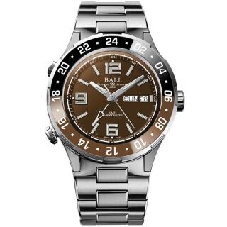 【BALL 波爾】Roadmaster 天文台認證 GMT鈦金屬潛水機械腕錶 40mm 禮物推薦 畢業禮物(DG3030B-S3C-BR)