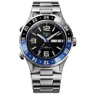 【BALL 波爾】Roadmaster 天文台認證 GMT鈦金屬潛水機械腕錶 40mm 禮物推薦 畢業禮物(DG3030B-S1CJ-BK)