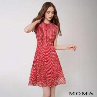 【MOMA】幾何愛心雪紡洋裝(紅色)