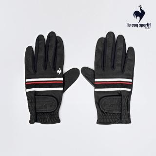 【LE COQ SPORTIF 公雞】高爾夫系列 女款黑色天然羊皮透氣舒適高爾夫手套 QLT0K711