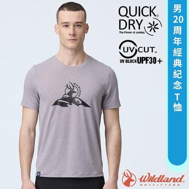 【Wildland 荒野】男 20周年經典紀念T恤.休閒機能短袖圓領衫.運動上衣(0B21612-182 墨灰色)
