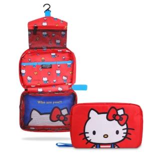 【murmur】三摺盥洗包-hello kitty（經典紅）(旅行收納包.化妝包)