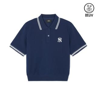 【MLB】女版抗UV防曬短袖Polo衫 紐約洋基隊(3FPQB0243-50NYS)