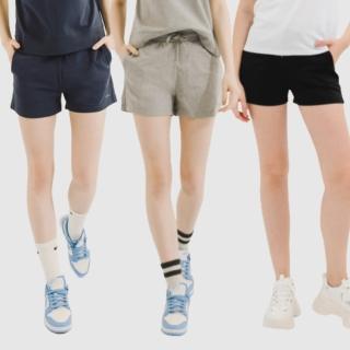 【Hang Ten】買一送一 女裝-涼感吸濕排汗毛巾布休閒運動短褲(兩入組)