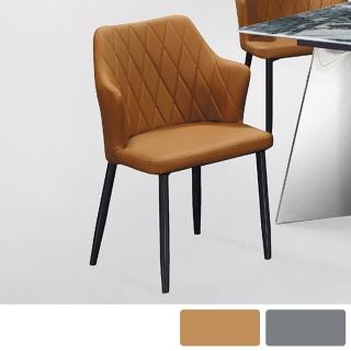 【BODEN】卡伊工業風皮革餐椅/單椅/休閒椅/洽談椅/商業椅(兩色可選)