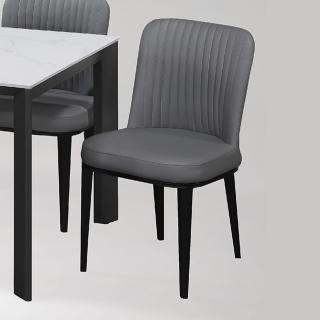 【BODEN】艾泰爾工業風灰色皮革餐椅/單椅/休閒椅/洽談椅/商業椅
