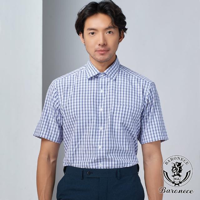 【BARONECE 百諾禮士】商務經典格紋短袖襯衫(523465)