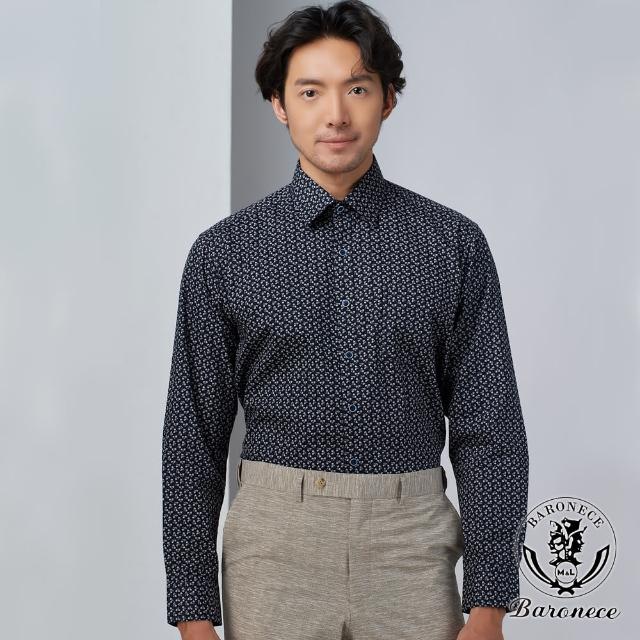 【BARONECE 百諾禮士】紳士品味修身長袖襯衫_黑(523468)
