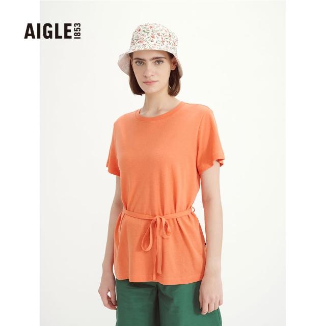 【AIGLE】優惠商品 AG-3P220A248 杏桃橘(女 抗UV短袖T恤)