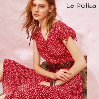【Le Polka】搖曳花海蓋袖洋裝-女