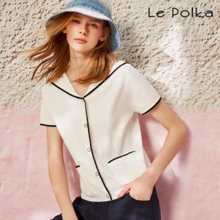 【Le Polka】線感水手領針織衫-女