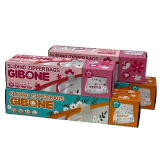 【韓國GIBONE】可愛花朵拉鍊式立體保鮮夾鏈袋(4盒組:M號*2盒+L號*2盒)