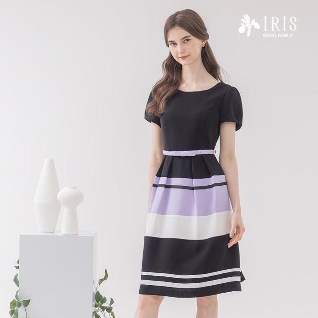 【IRIS 艾莉詩】線條感撞色拼接洋裝-2色(42643)