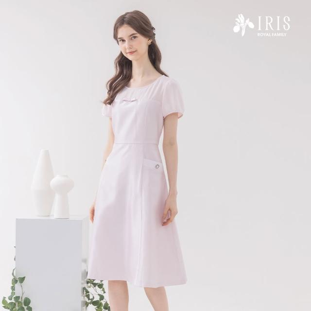 【IRIS 艾莉詩】經典蝴蝶結拼接洋裝-5色(42603)