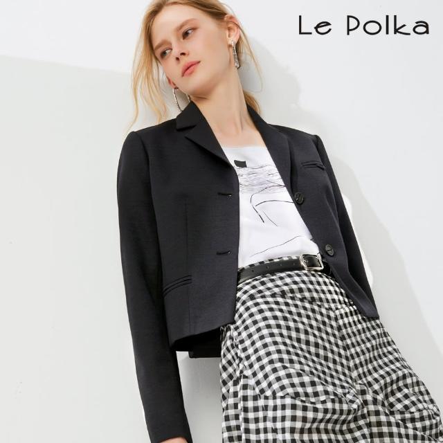 【Le Polka】短版質感西裝外套-女
