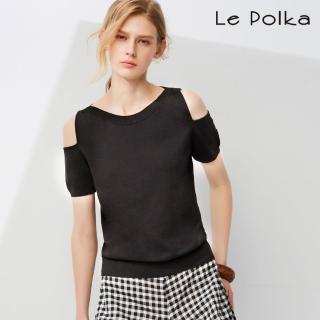 【Le Polka】露肩針織上衣-女