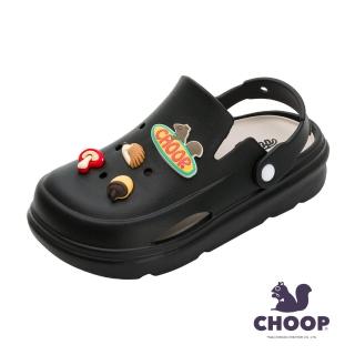 【CHOOP】女鞋 厚底輕便洞洞鞋 輕量 防水 寬楦 舒適 黑(CHWP49200)