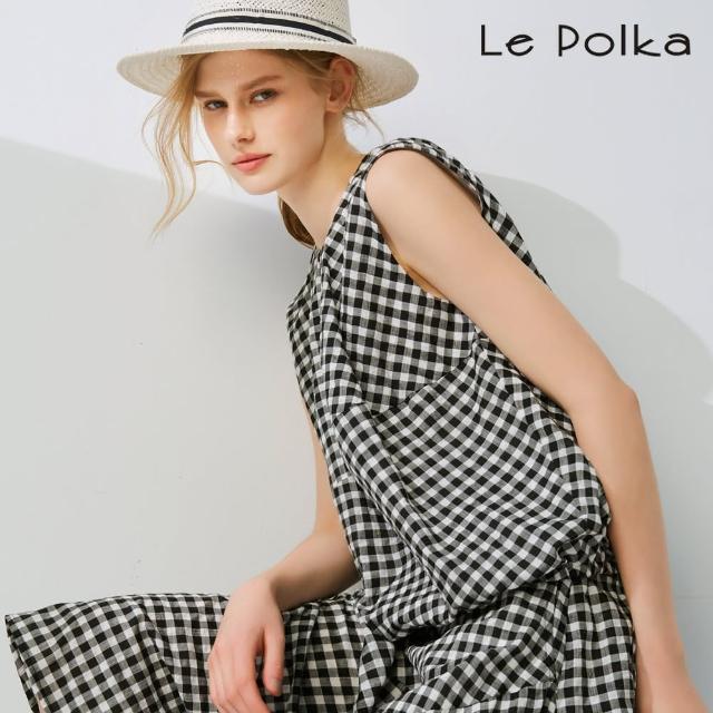 【Le Polka】復古格紋造型上衣-女