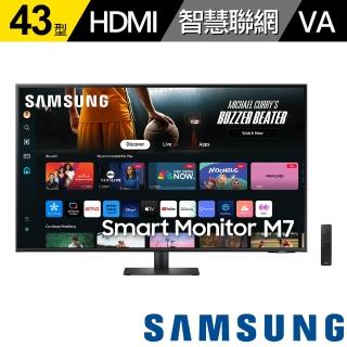 【SAMSUNG 三星】S43DM702UC 43型 4K M7 智慧聯網螢幕(VA/HDR/遙控器/智能家居/黑色)