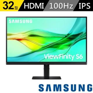 【SAMSUNG 三星】S32D606UAC 32型 2K ViewFinity S6 創作者專業螢幕(IPS/Type-C/90W/sRGB 99%/可升降旋轉)