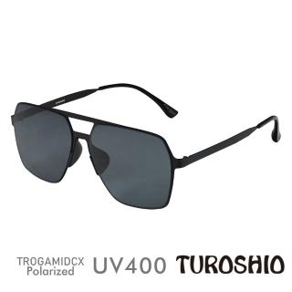 【Turoshio】太空尼龍偏光太陽眼鏡 雷朋多角雙槓 嵌入式鏡片 灰片 J8043 C1(太空尼龍偏光太陽眼鏡)