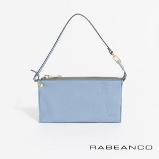 【RABEANCO】頂級荔枝紋牛皮手拿包長夾(天藍)