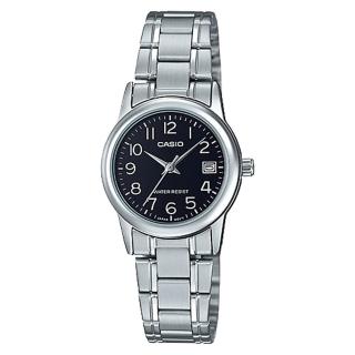 【CASIO 卡西歐】指針女錶 不鏽鋼錶帶 防水 日期顯示(LTP-V002D-1B)