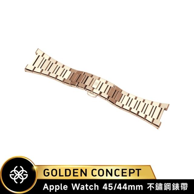 【Golden Concept】Apple Watch 44/45mm 316不鏽鋼錶帶 ST-45-SL 玫瑰金色
