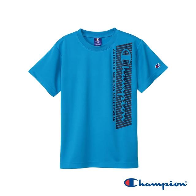 【Champion】官方直營-吸汗速乾印花短袖TEE-童(淺藍色)