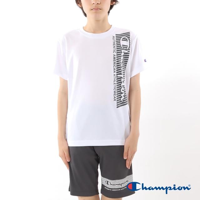 【Champion】官方直營-吸汗速乾印花短袖TEE-童(白色)