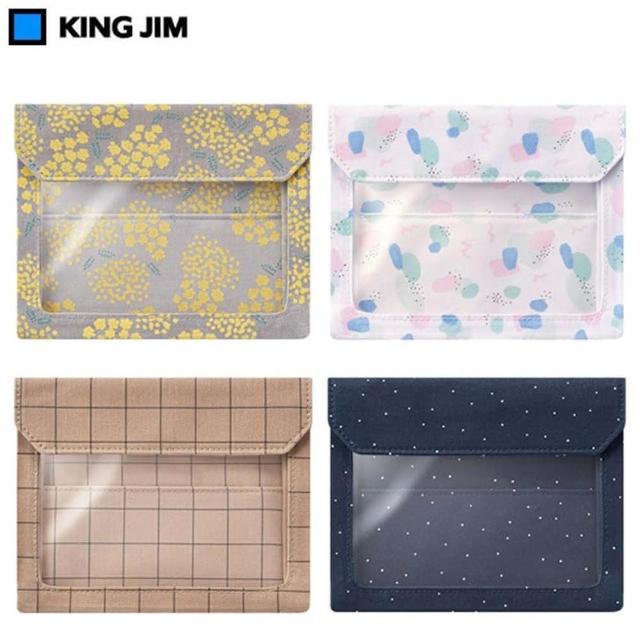 【KING JIM】FLATTY WORKS多用途帆布收納袋 限定款 金合歡 A6