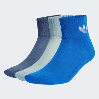 【adidas 愛迪達】中筒襪 3 雙入(IW9271 男/女 中性襪 ORIGINALS中筒襪 藍色系列配色襪組)
