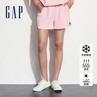【GAP】女裝 Logo防曬鬆緊短褲-粉色(512559)