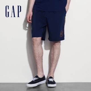 【GAP】男裝 Logo抽繩鬆緊短褲-海軍藍(461264)
