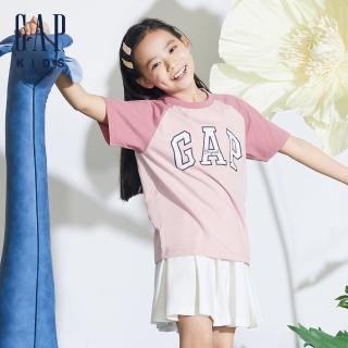 【GAP】兒童裝 Logo印花圓領短袖T恤-粉色(545622)