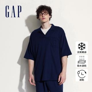 【GAP】男裝 Logo短袖POLO衫-海軍藍(464159)