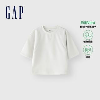 【GAP】女裝 Logo圓領短袖T恤-白色(464824)