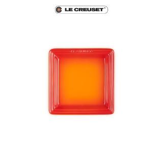 【Le Creuset】瓷器正方盤 16cm(火焰橘)