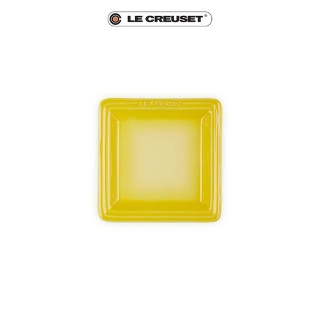 【Le Creuset】瓷器正方盤 16cm(閃亮黃)