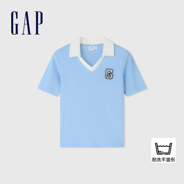 【GAP】女裝 Logo短袖POLO衫 女友T系列-藍色(465266)