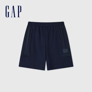 【GAP】男裝 Logo鬆緊短褲-海軍藍(464974)