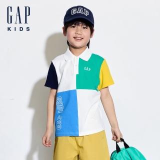 【GAP】男童裝 Logo印花短袖POLO衫-白色(466027)
