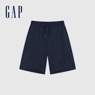 【GAP】男裝 Logo抽繩鬆緊短褲-海軍藍(464991)