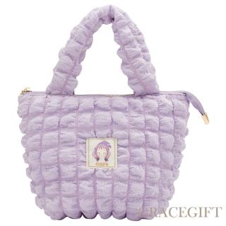 【Grace Gift】小魔女DoReMi聯名-音符雲朵手提袋(紫)